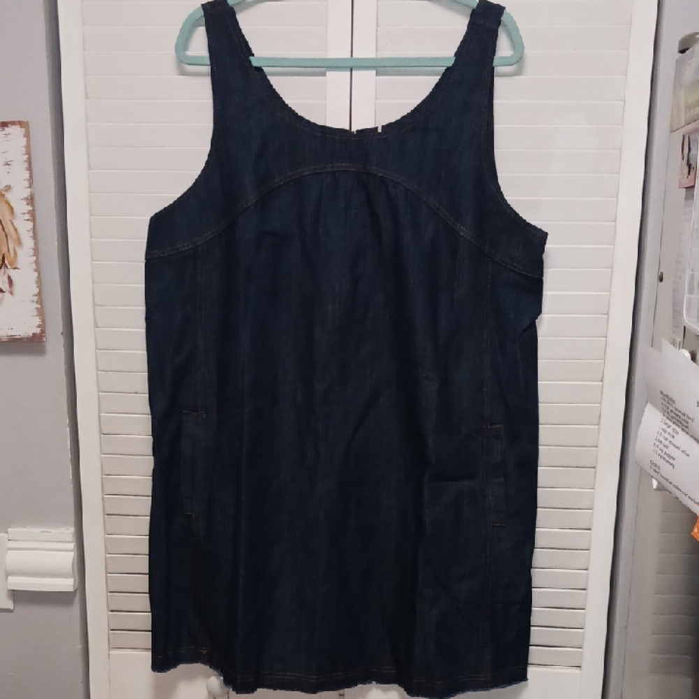 Natural Life Blue Denim Zippered Top
